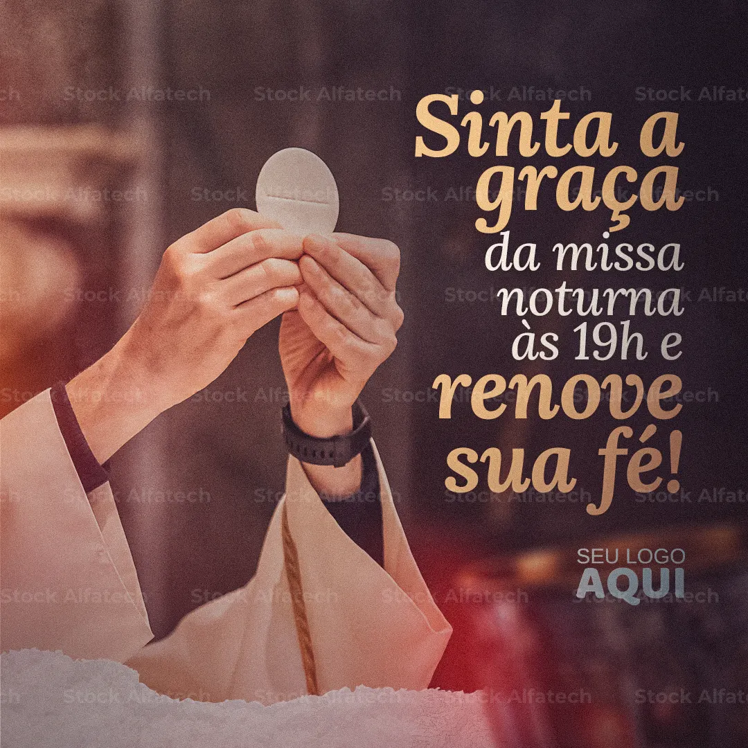 Crisma com arte católica em Psd flyer 100% editável