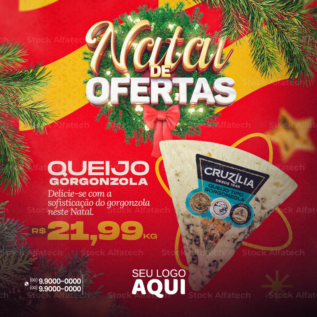 Psd flyer 100% editável para supermercado com promoção natalina