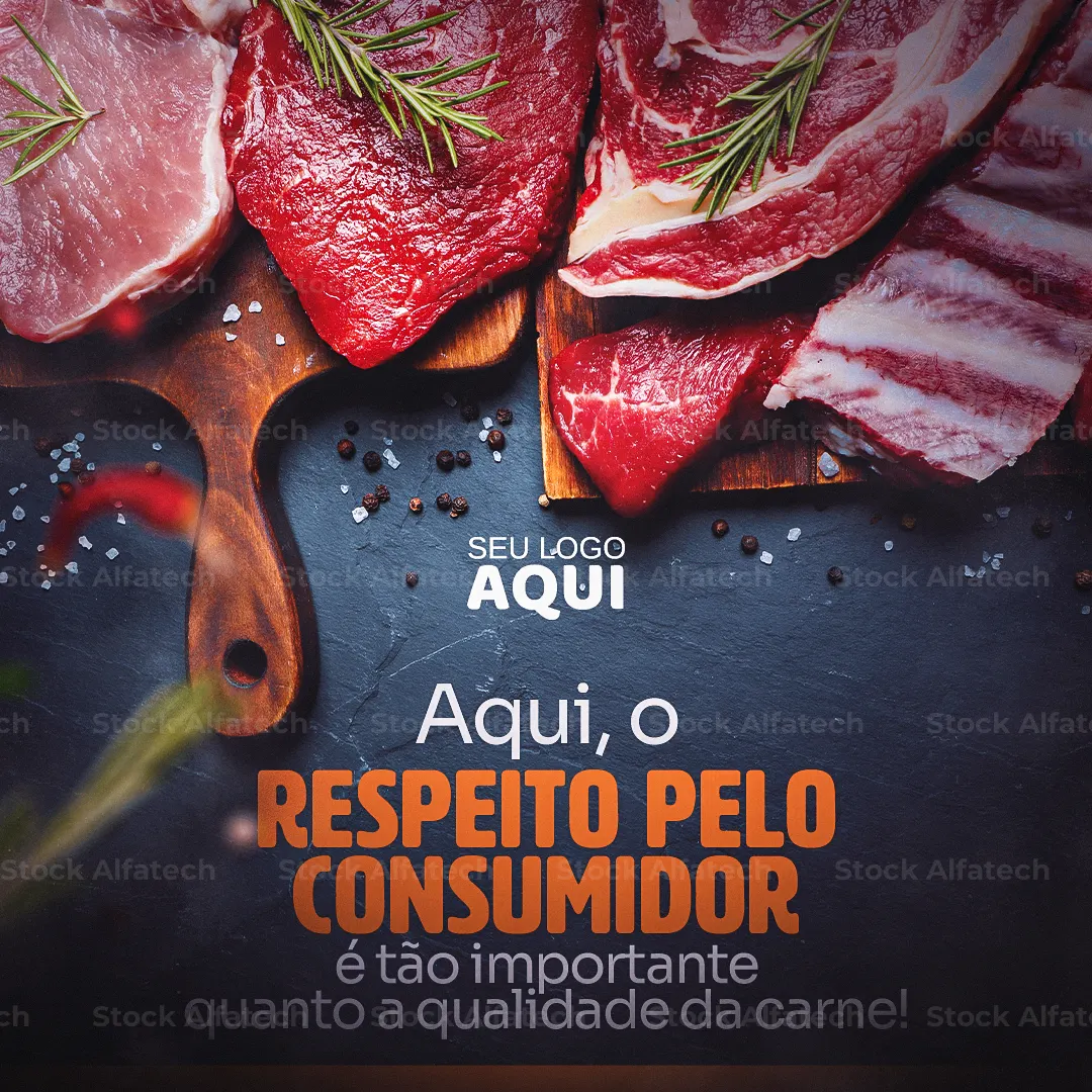 Carnes fresquinhas para sua mesa em Psd flyer 100% editável