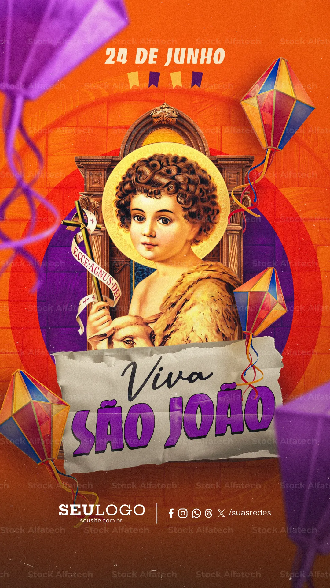 Balaio de ofertas juninas nos Stories — Psd flyer 100% editável
