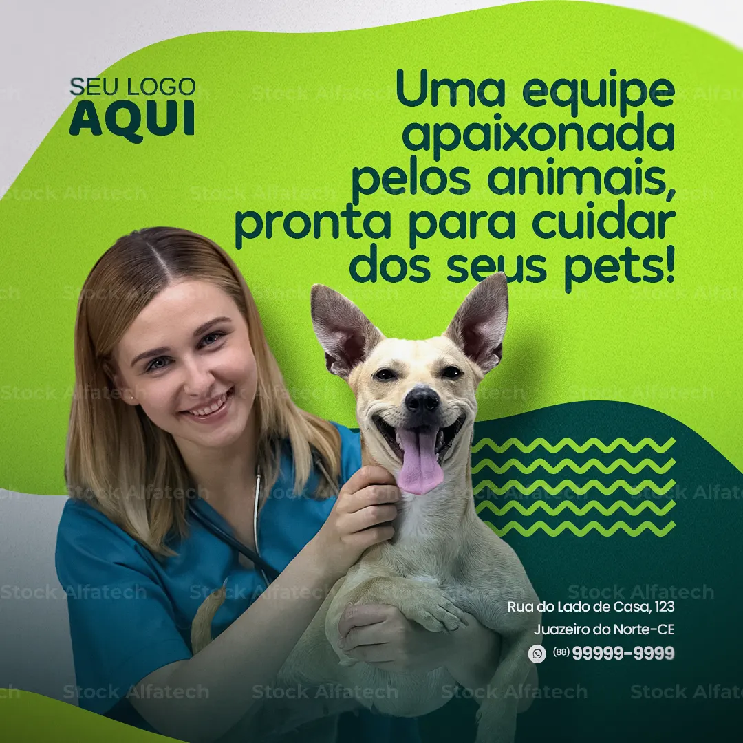 Seu pet merece cuidado profissional em Psd flyer 100% editável