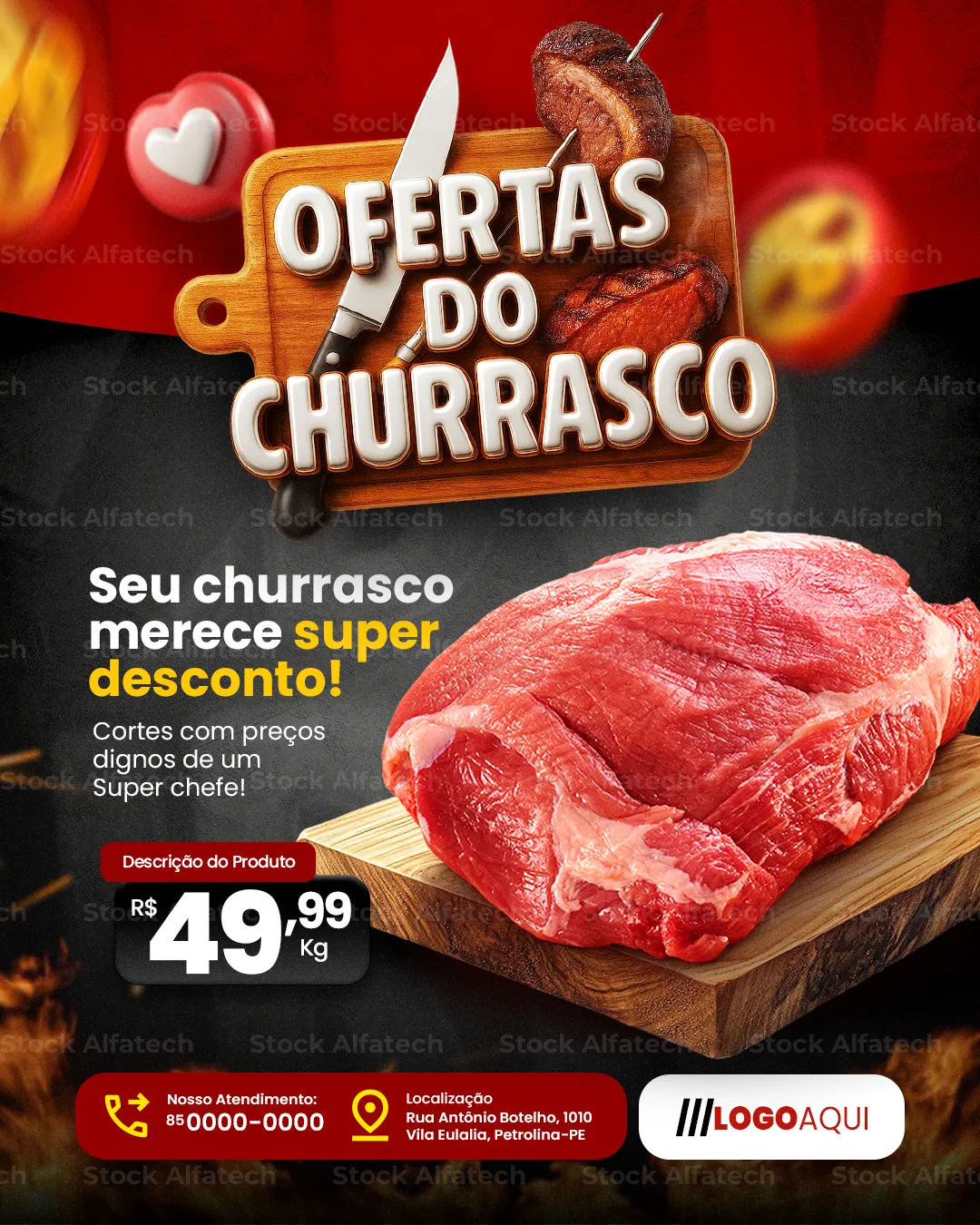 Ofertas do churrasco para aquecer as vendas do fim de semana — Psd feed 100% editável