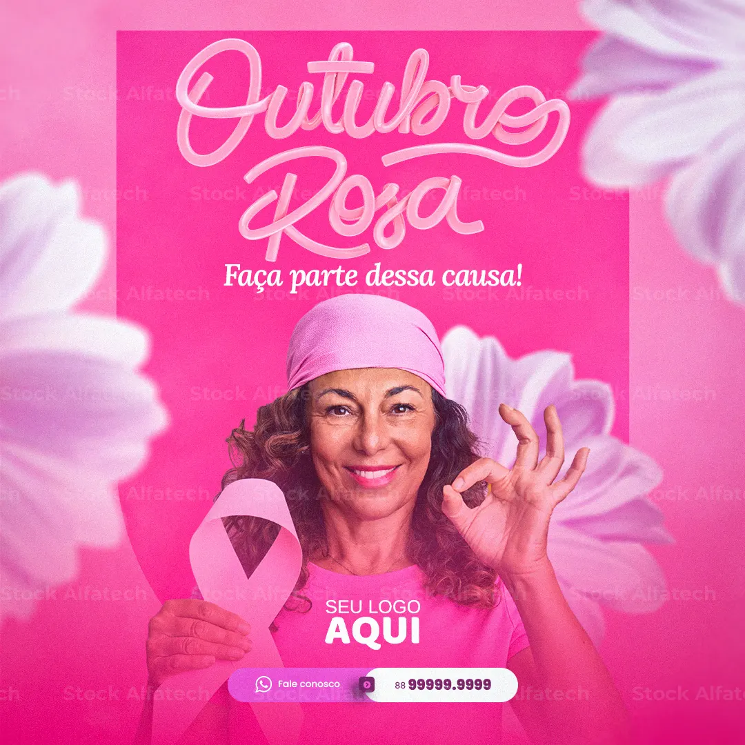 Apoie essa causa no Outubro Rosa em Psd flyer 100% editável