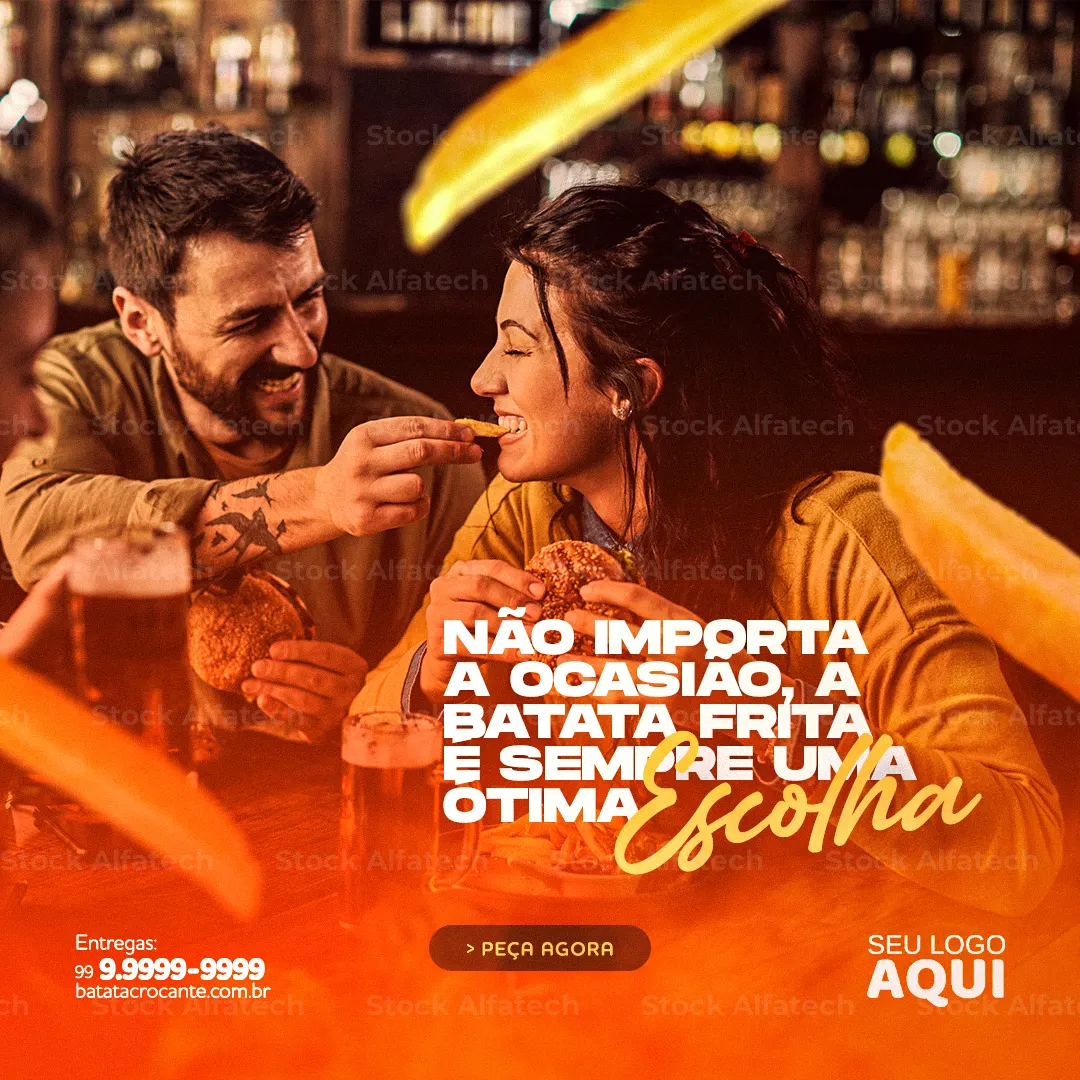 Batata frita quentinha para delivery — Psd flyer 100% editável