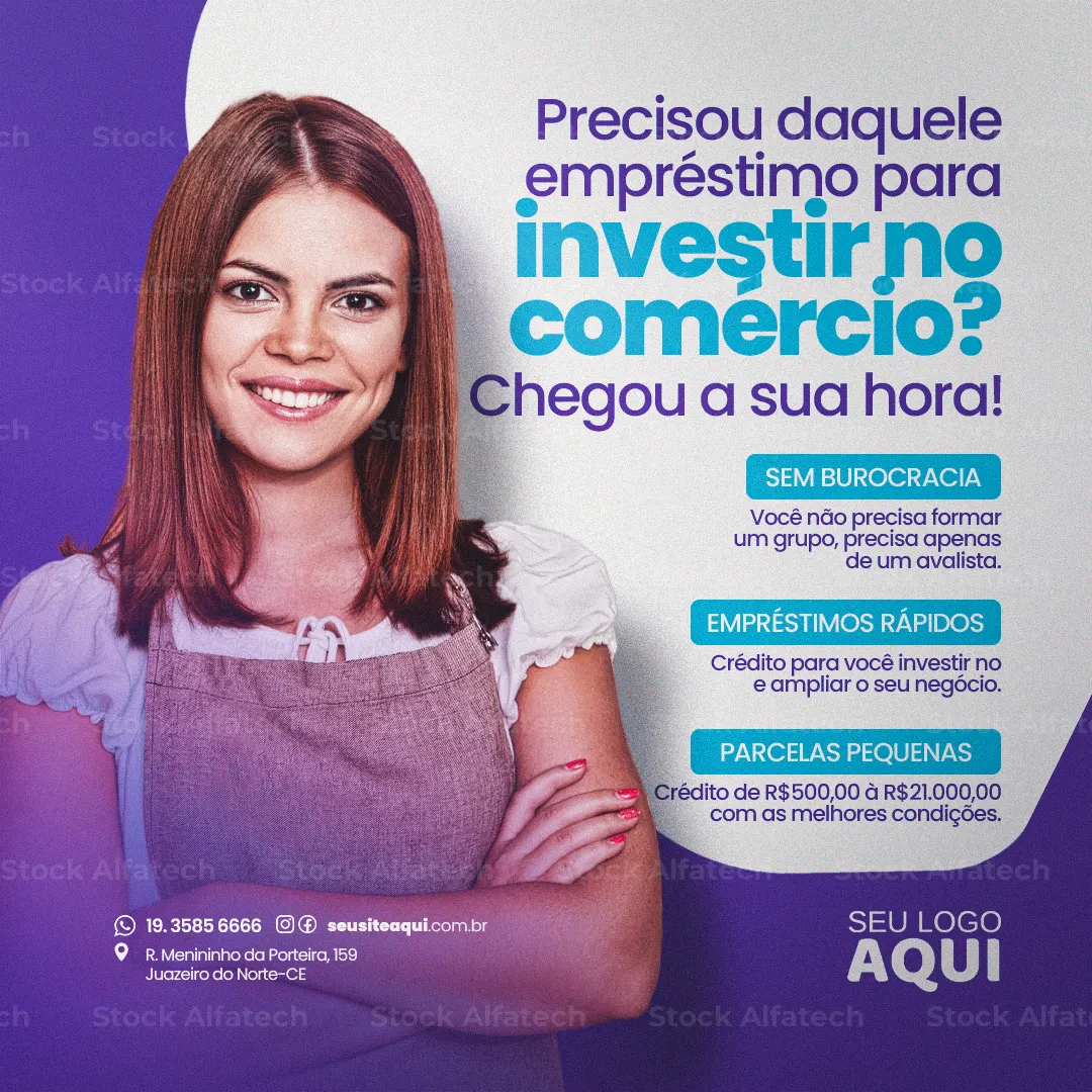 Psd flyer 100% editável com chamada para simulação de empréstimo