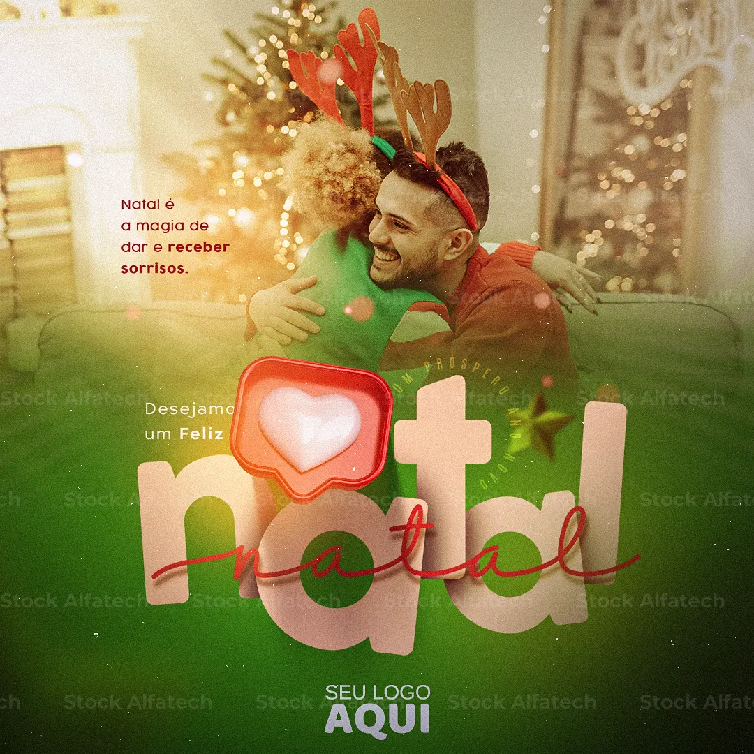 Então é Natal com paz, amor e esperança — Psd flyer 100% editável