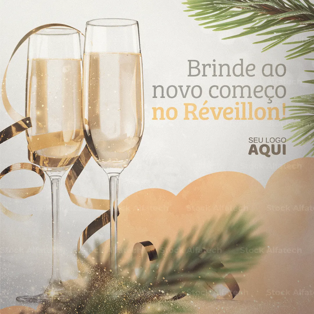 Réveillon com brilho e celebração em Psd flyer 100% editável