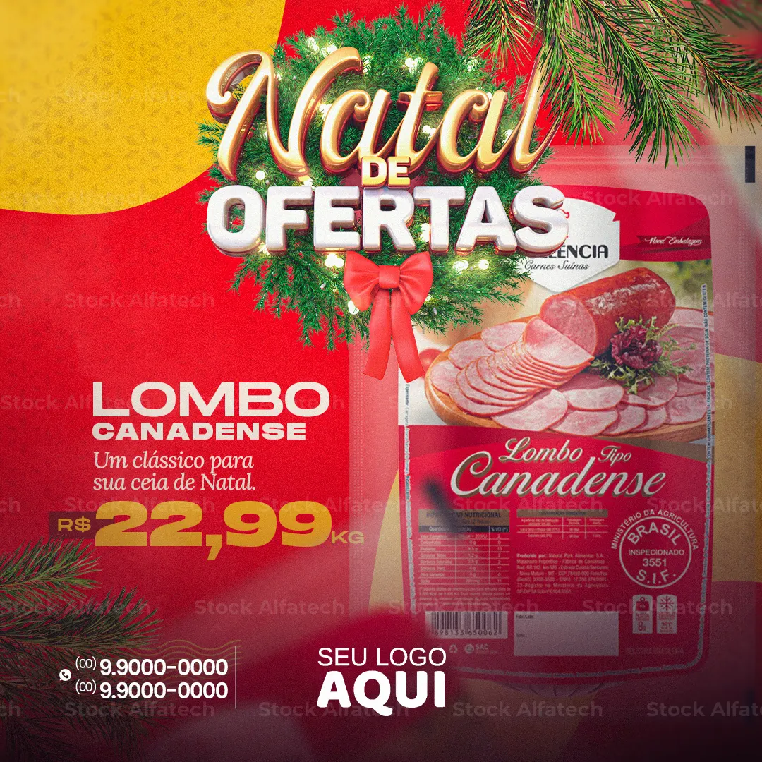 Compre tudo para o Natal no supermercado em Psd flyer 100% editável