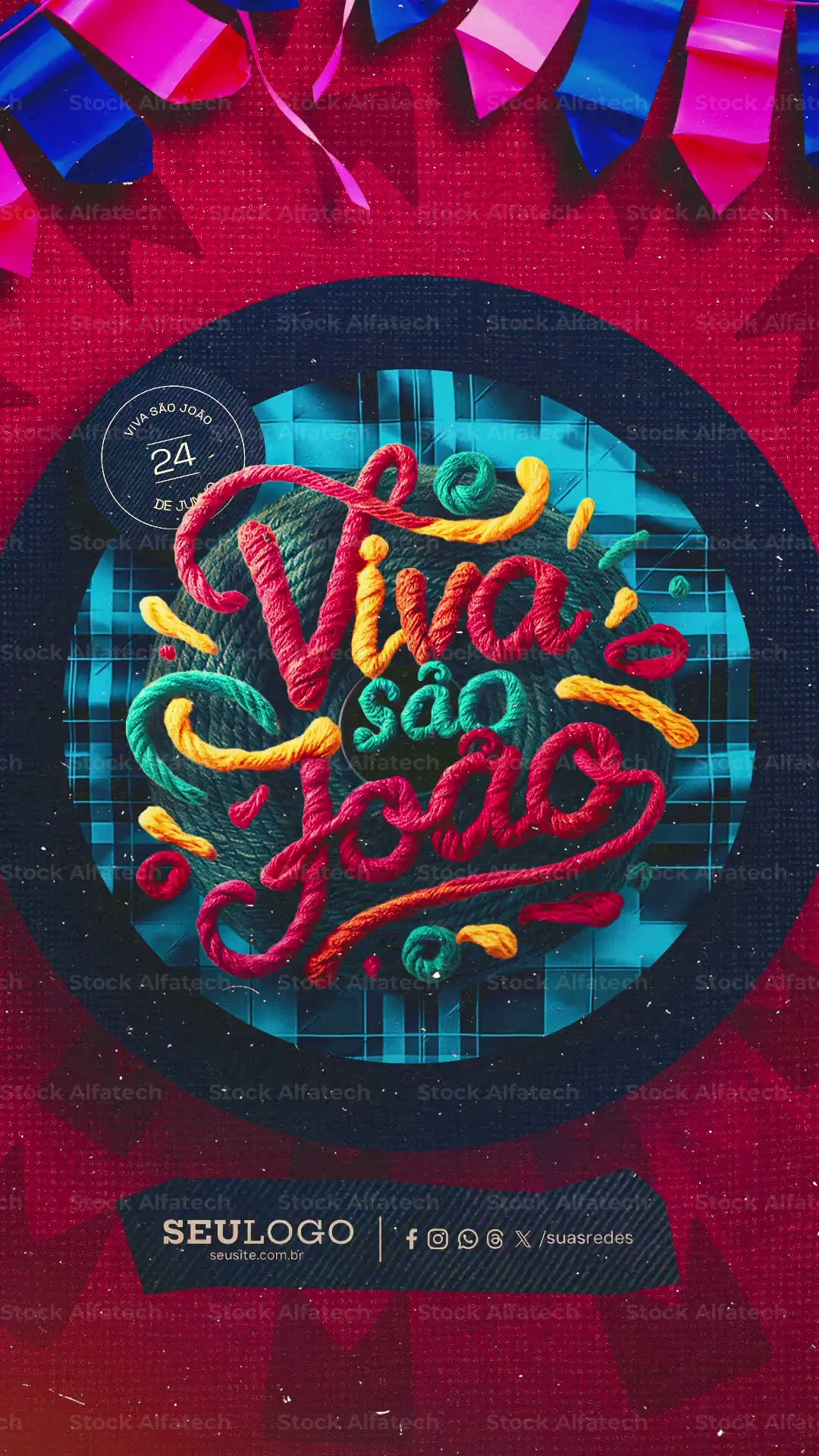 Reels Viva São João Tipografia Bordada Motion Junina After Effects Projeto Editável