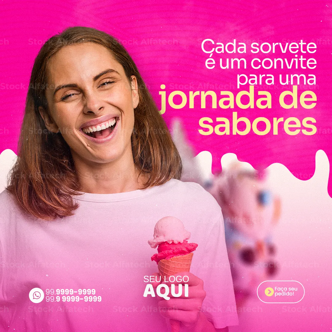 Sorvete no capricho em Psd flyer 100% editável