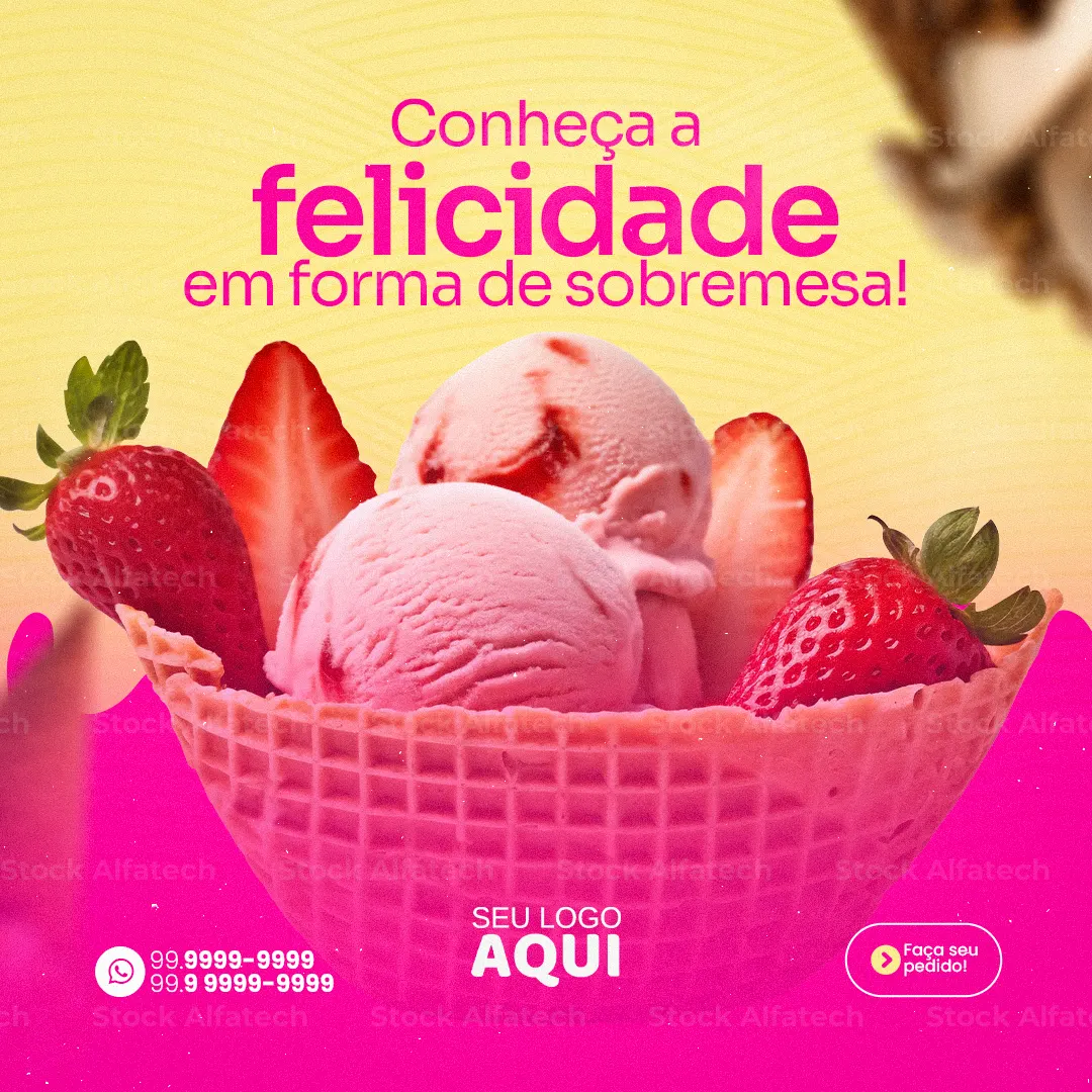 Psd flyer 100% editável para sorvete, picolé e milkshake