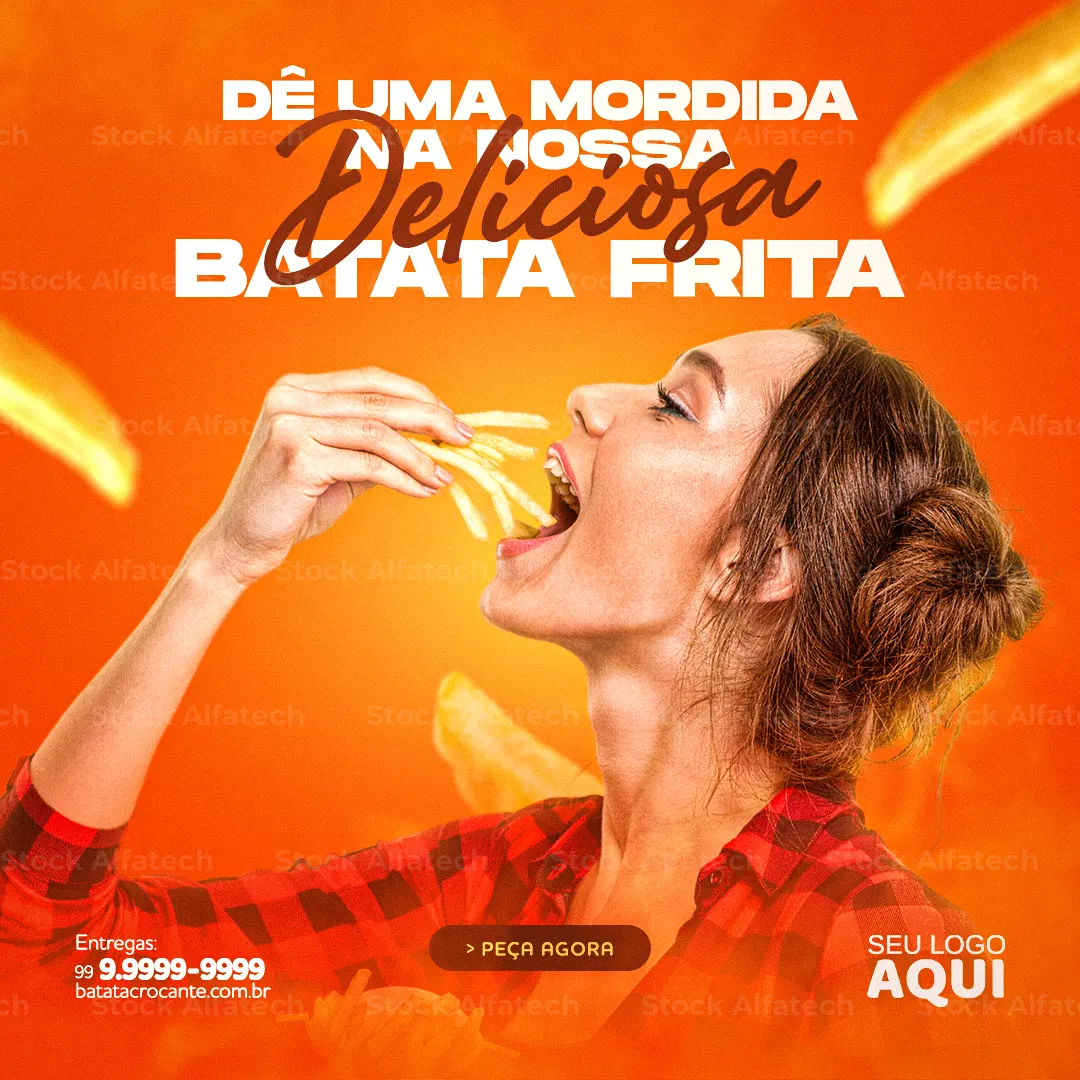 A melhor batata frita da cidade — Psd flyer 100% editável