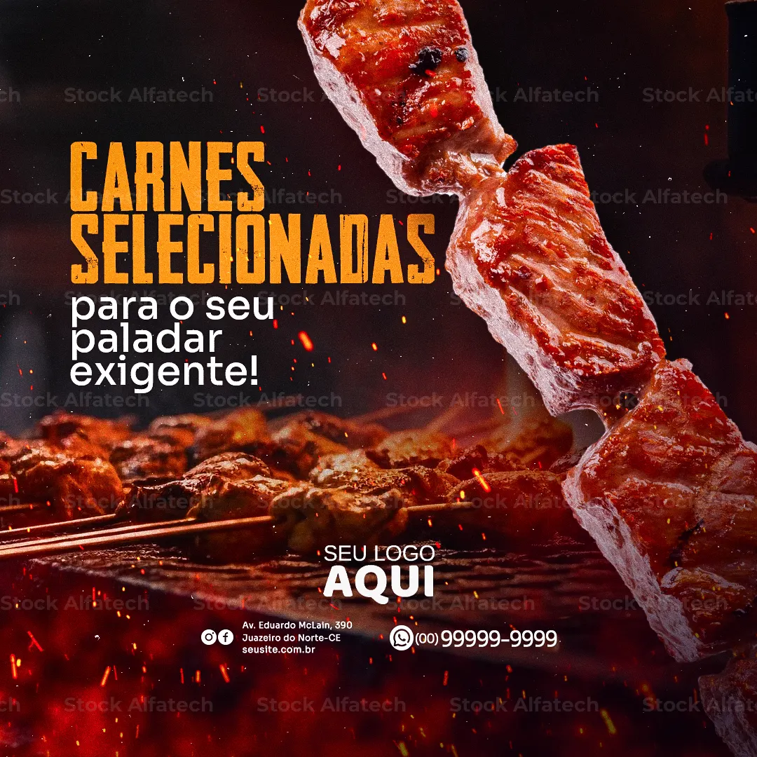 Psd flyer 100% editável com chamada para espetinho completo