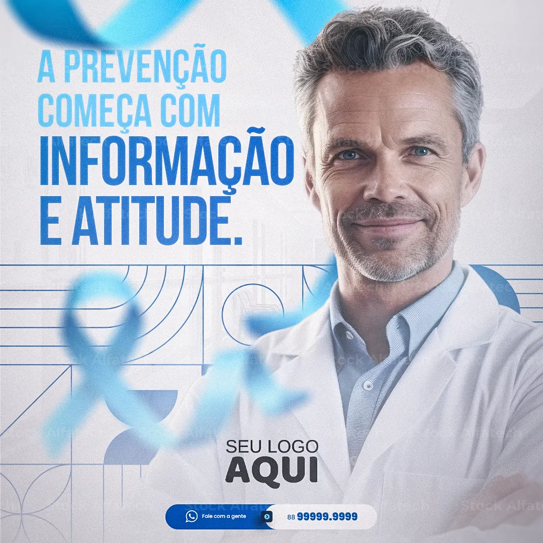 Homens unidos pela saúde e prevenção — Psd flyer 100% editável