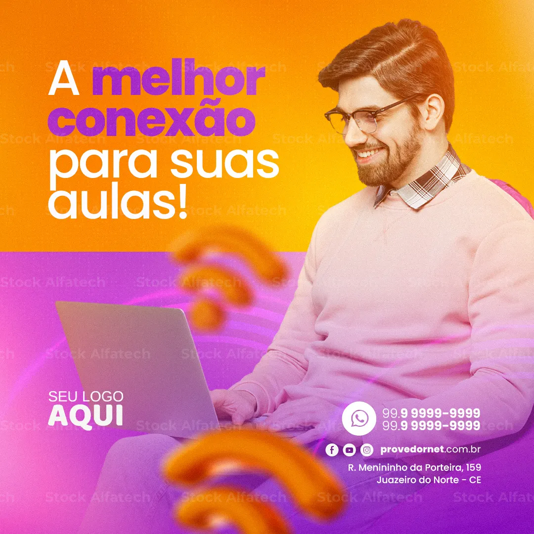 Psd flyer 100% editável para provedor com internet de alta velocidade