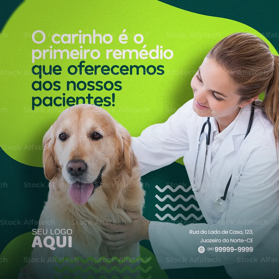 Clínica veterinária para consultas e vacinas em Psd flyer 100% editável