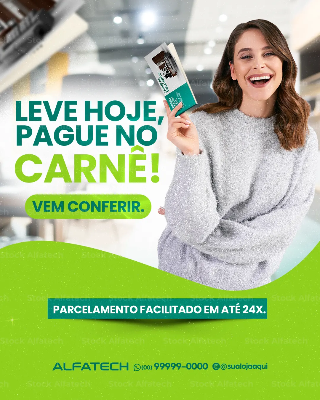 Leve hoje, pague com calma: carnê facilitado para mobiliar seu espaço — Psd feed 100% editável