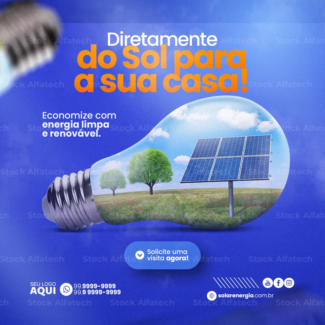Psd flyer 100% editável para campanha de instalação solar