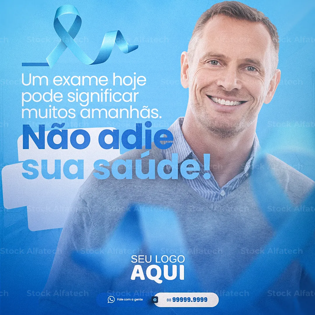Psd flyer 100% editável com tema azul para conscientização