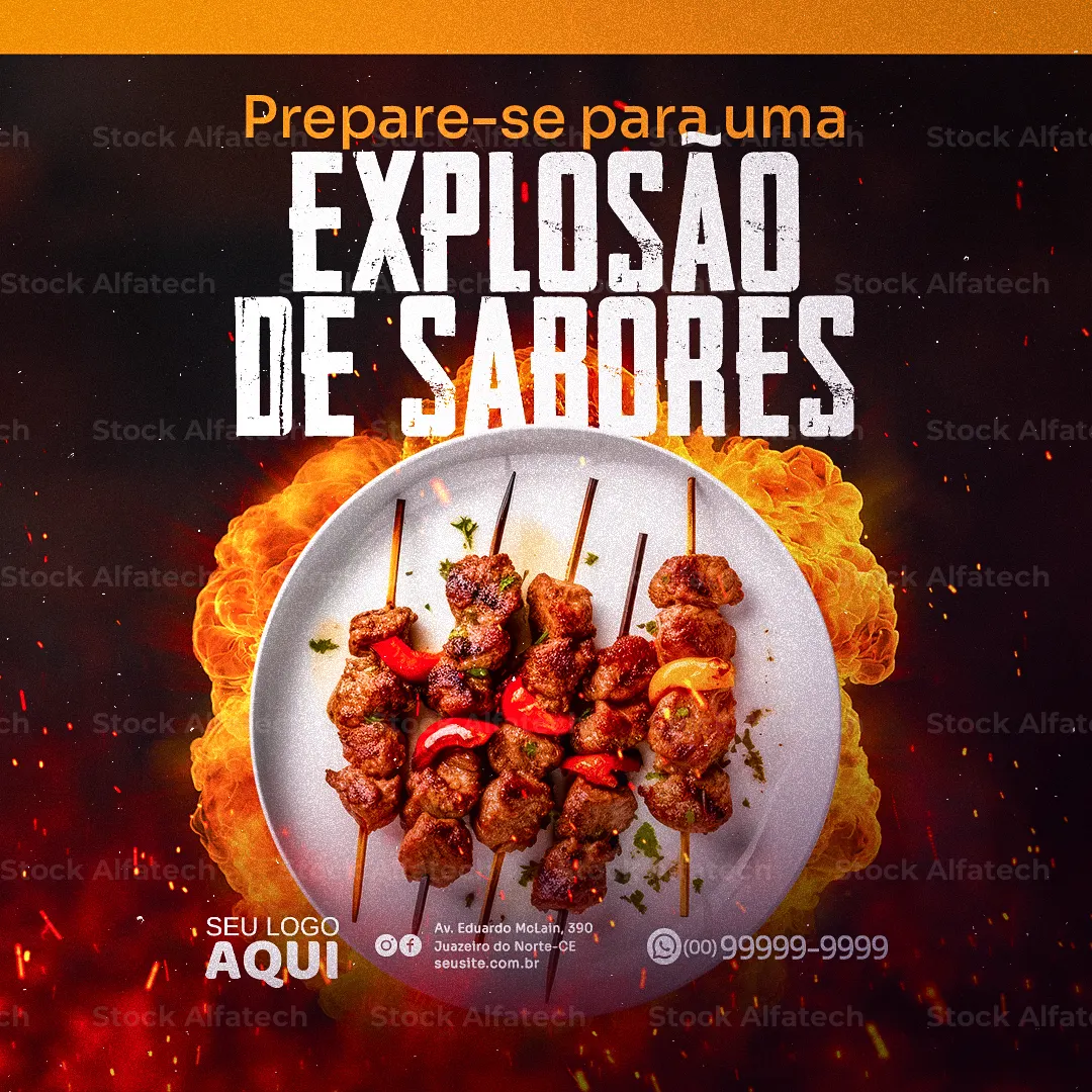 O melhor espetinho da cidade — Psd flyer 100% editável