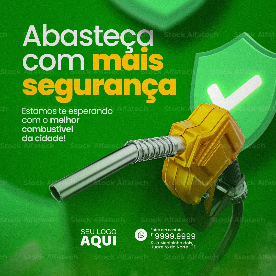 Gasolina comum e aditivada para seu carro — Psd flyer 100% editável