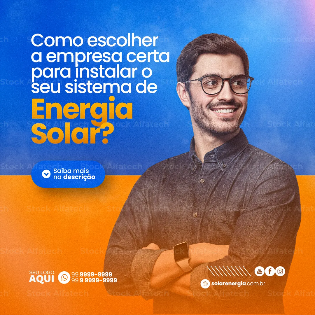 Energia solar para valorizar seu imóvel em Psd flyer 100% editável