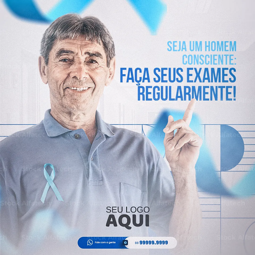 Psd flyer 100% editável com mensagem de apoio ao Novembro Azul