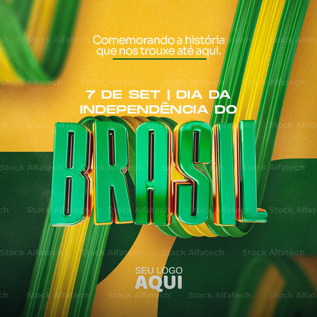 Celebração patriótica do Brasil em Psd flyer 100% editável