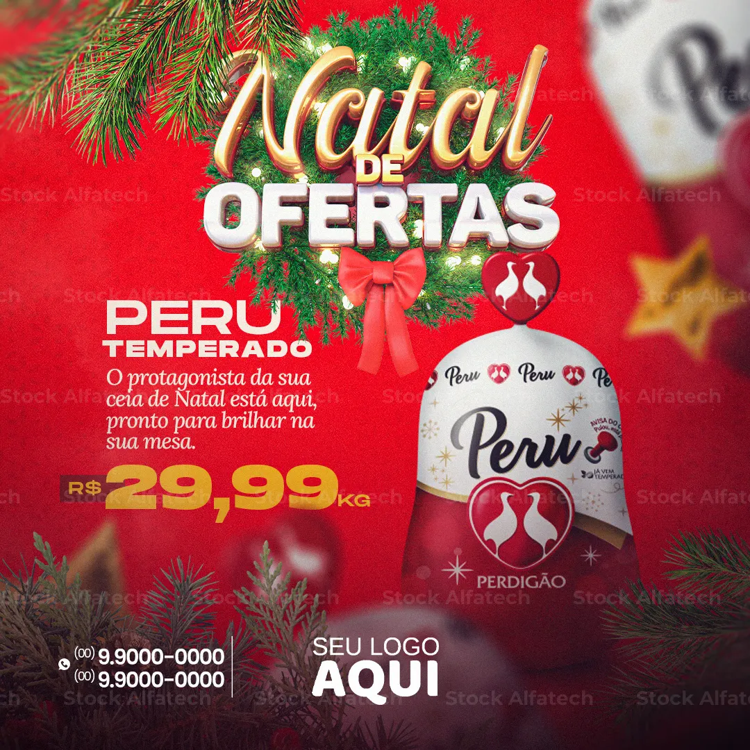 Ofertas natalinas para supermercado — Psd flyer 100% editável