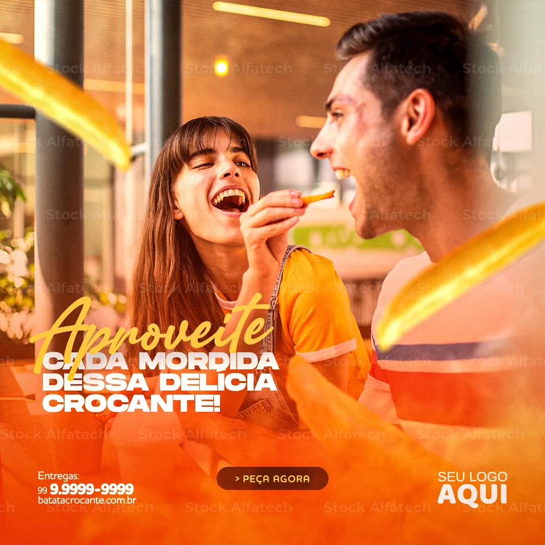 Porção crocante para compartilhar em Psd flyer 100% editável
