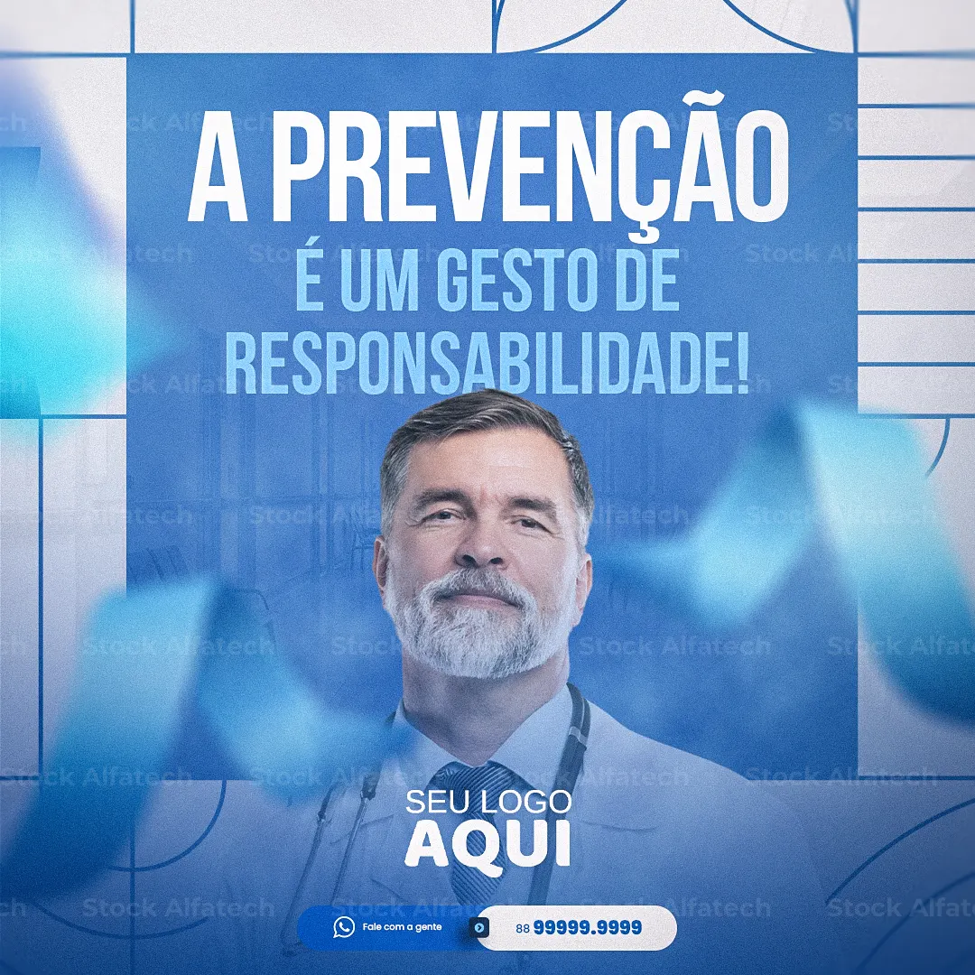 Novembro Azul, prevenção, atitude e saúde em Psd flyer 100% editável