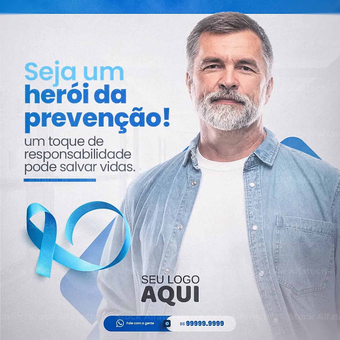 Psd flyer 100% editável para Novembro Azul com campanha de conscientização