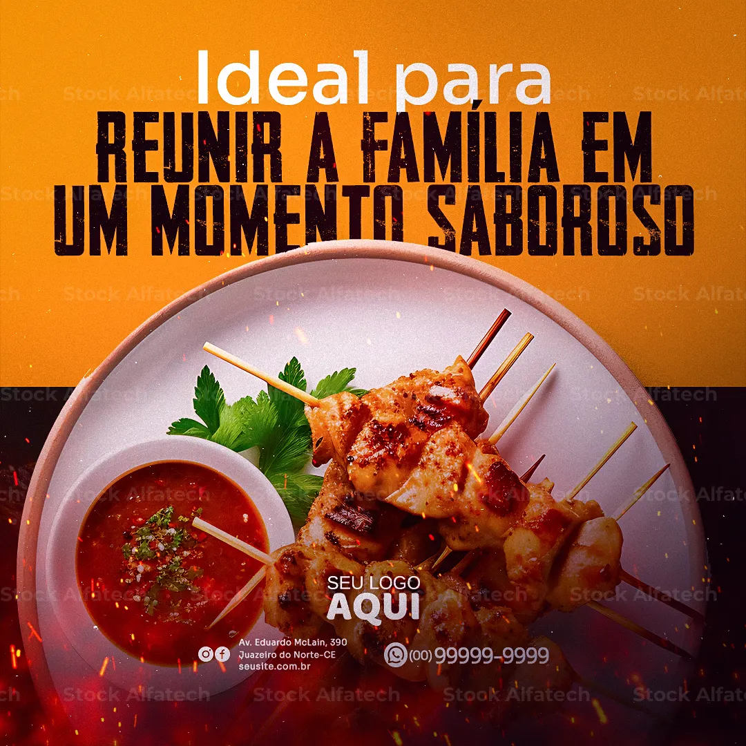 Oferta especial de churrasquinho — Psd flyer 100% editável