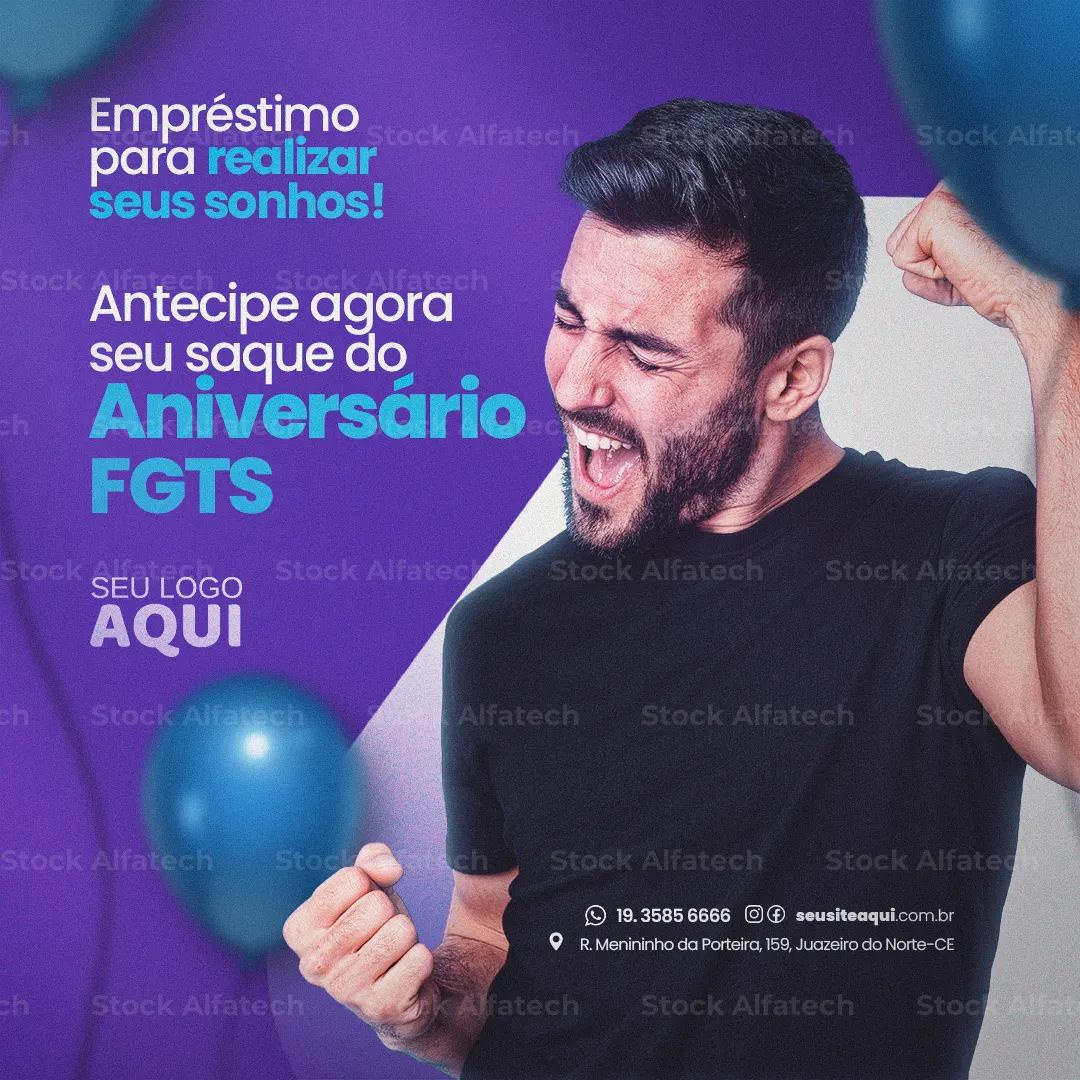 Atendimento em Cuiabá para microcrédito, FGTS e consignado — Psd flyer 100% editável