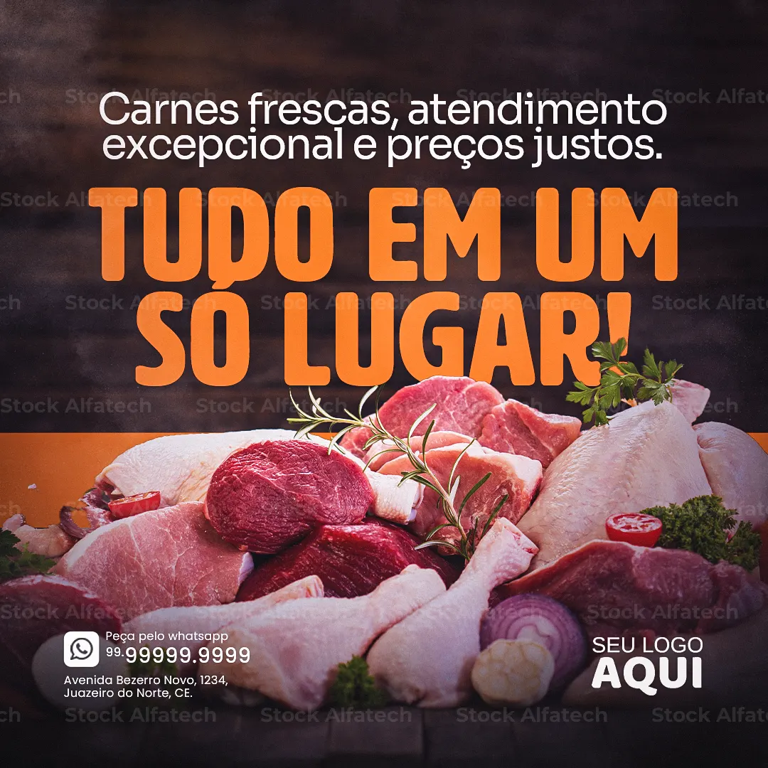 Carne bovina selecionada em Psd flyer 100% editável