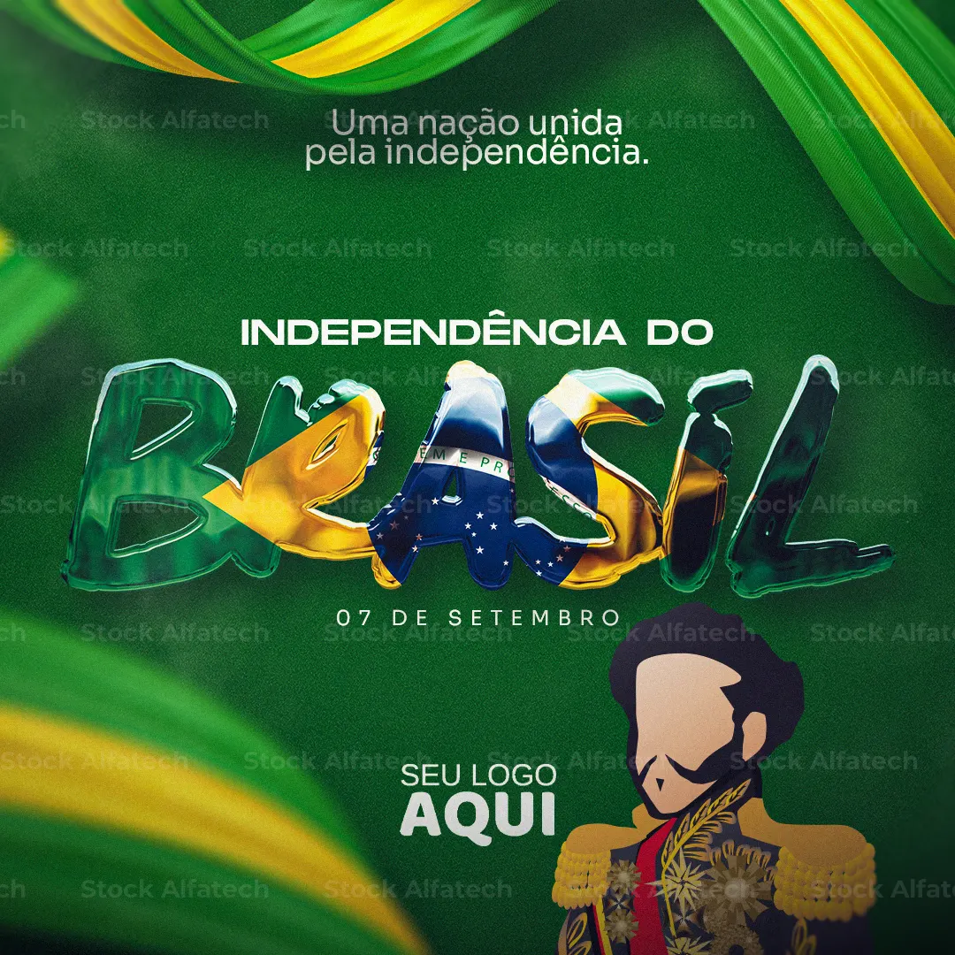 Psd flyer 100% editável com bandeira do Brasil para 7 de Setembro