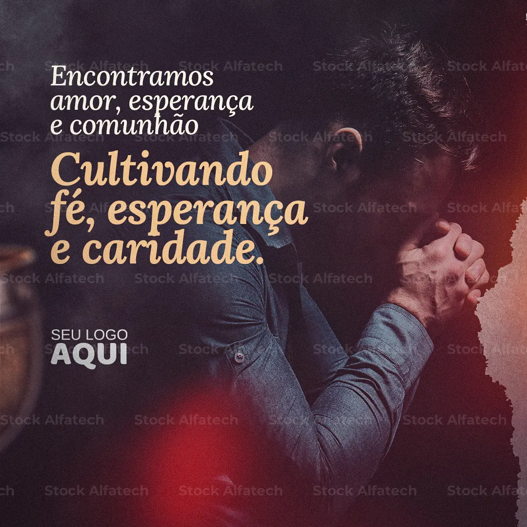 Comunidade católica reunida em Psd flyer 100% editável