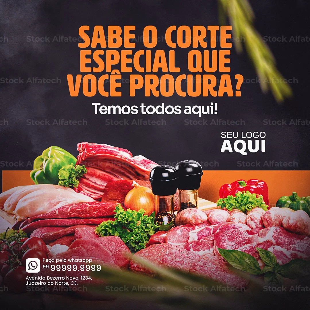 Açougue completo para sua compra em Psd flyer 100% editável