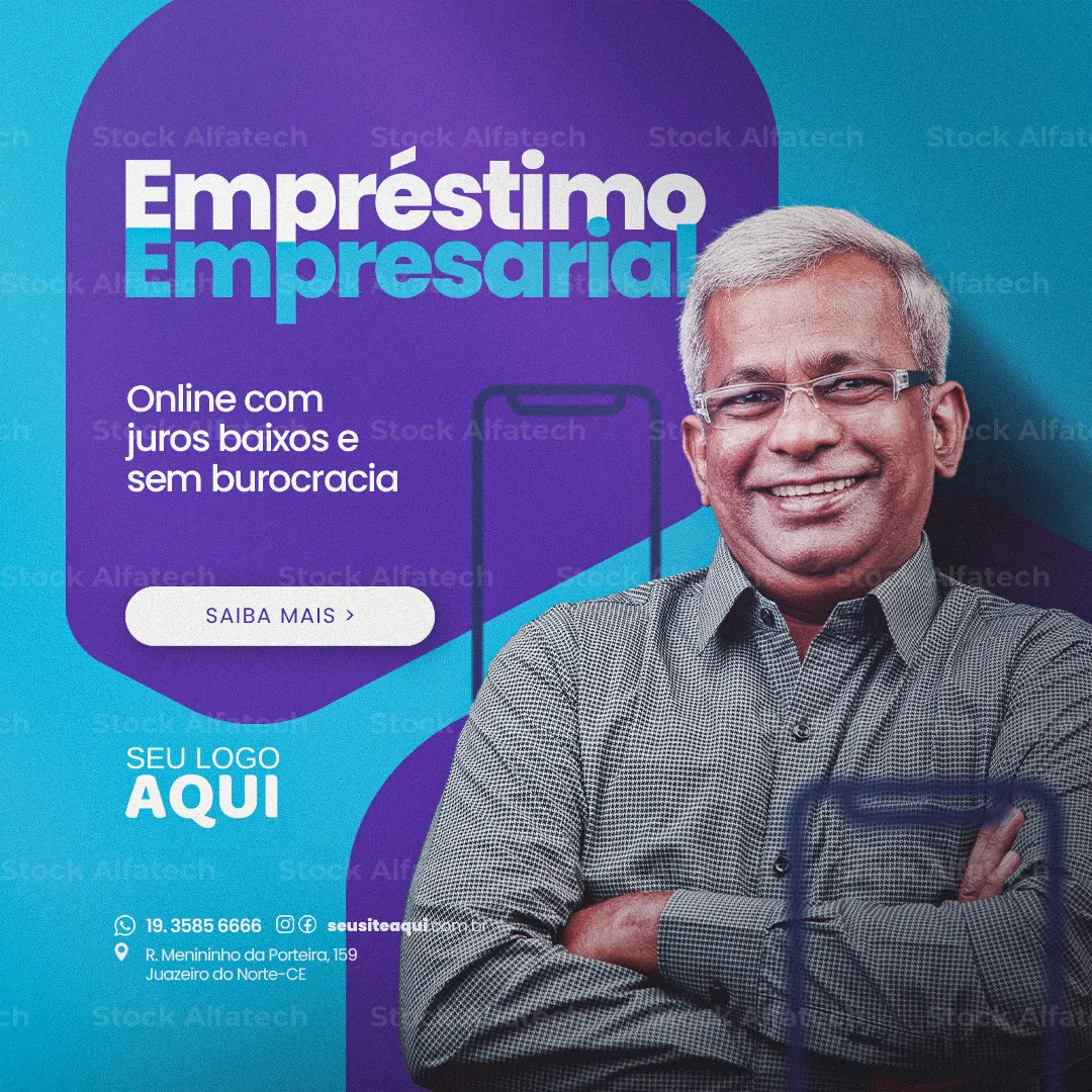 Lembrete para contratar empréstimo sem sair de casa em Psd flyer 100% editável