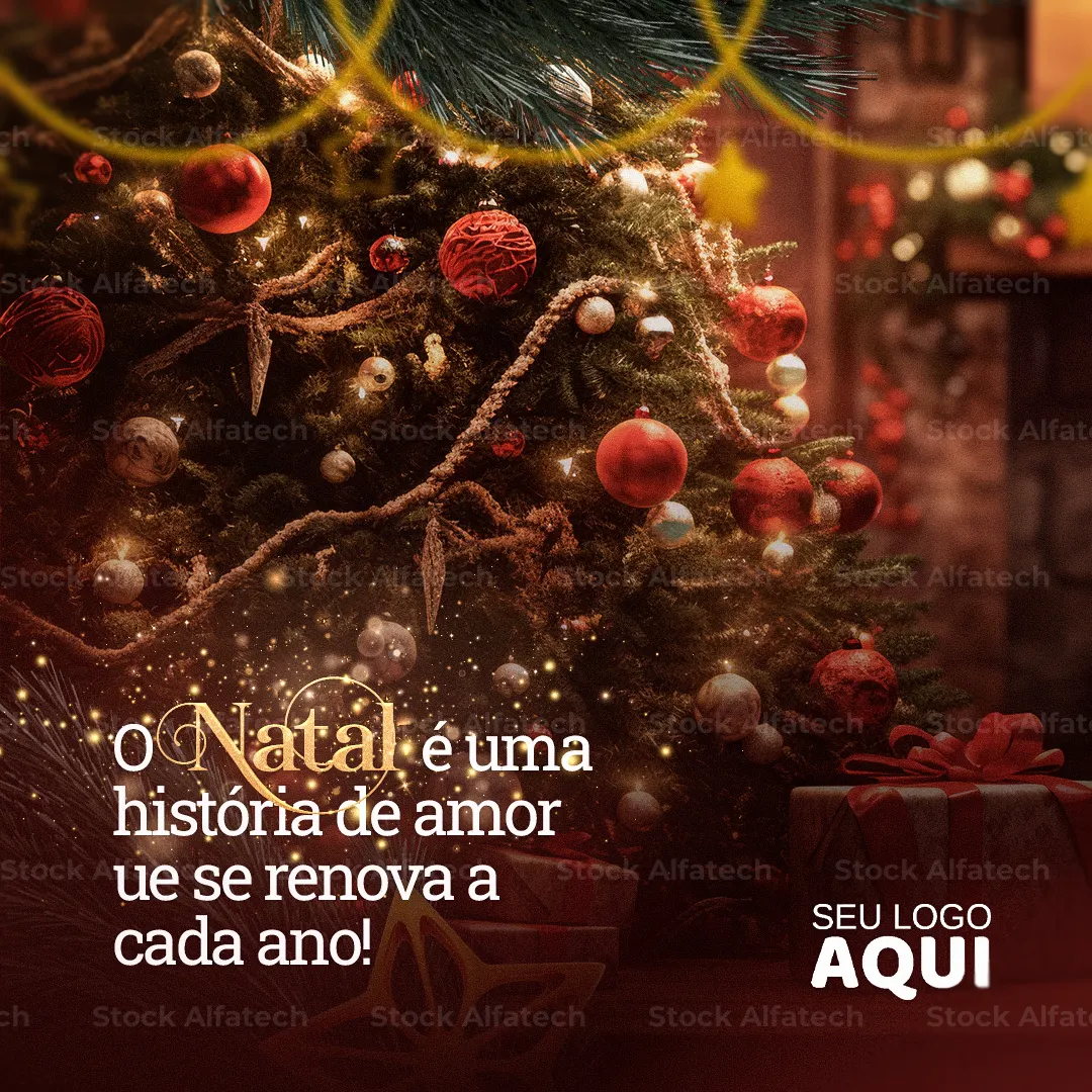 Natal com carinho para clientes e amigos em Psd flyer 100% editável