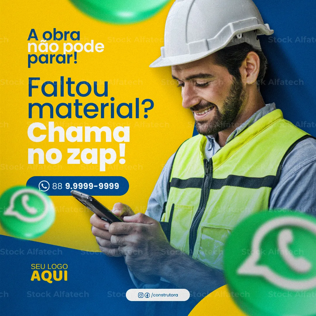 Psd flyer 100% editável com chamada para loja de material de construção