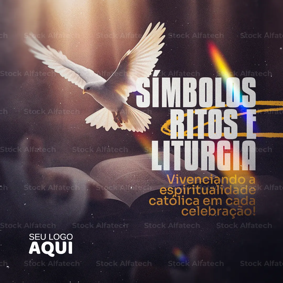Comunidade católica reunida em oração em Psd flyer 100% editável