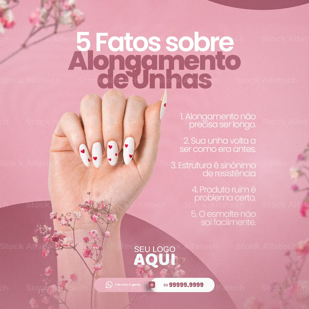 Unhas decoradas para realçar sua beleza — Psd flyer 100% editável