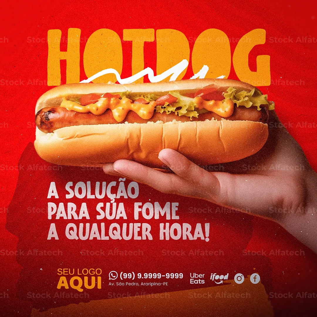 Psd flyer 100% editável para divulgação de hotdog gourmet