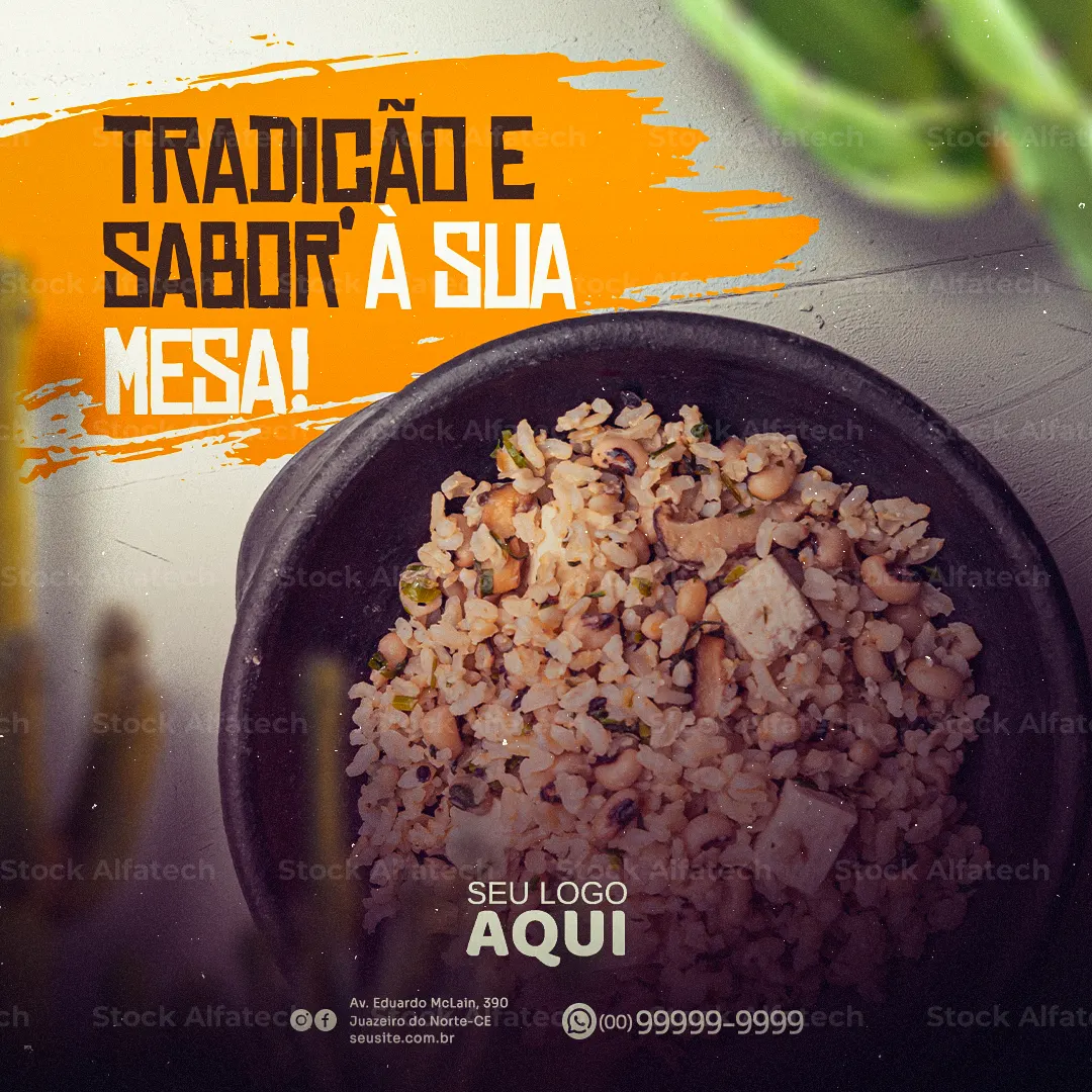Baião de dois para almoço especial — Psd flyer 100% editável