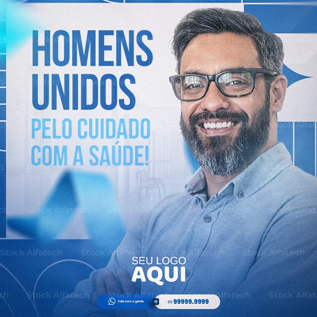 Psd flyer 100% editável com mensagem para homens se cuidarem