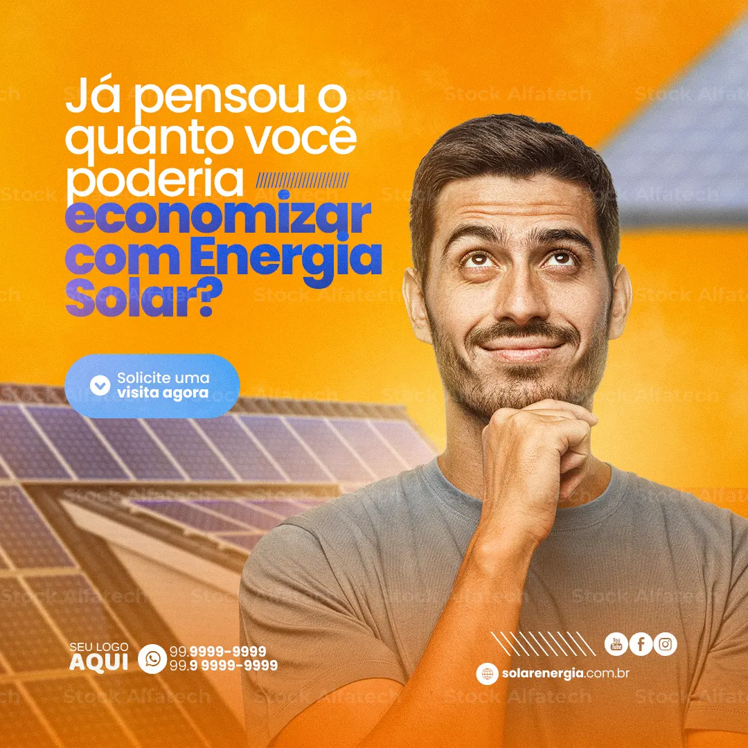 Psd flyer 100% editável com chamada para energia solar residencial