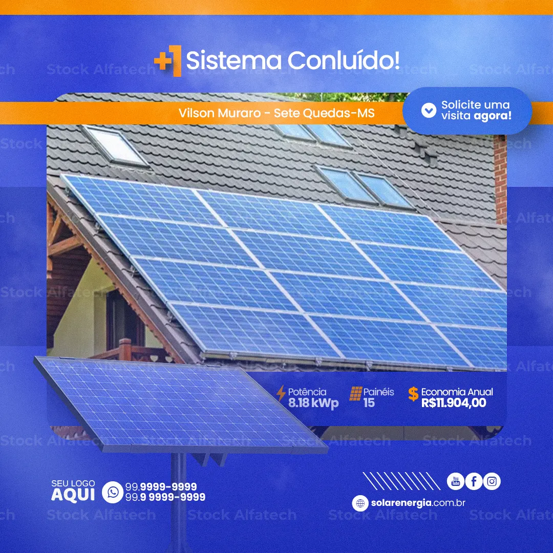 Energia limpa para sua residência — Psd flyer 100% editável