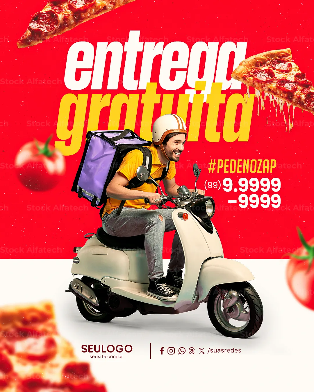 Delivery rápido para transformar desejo em pedido — Psd flyer 100% editável