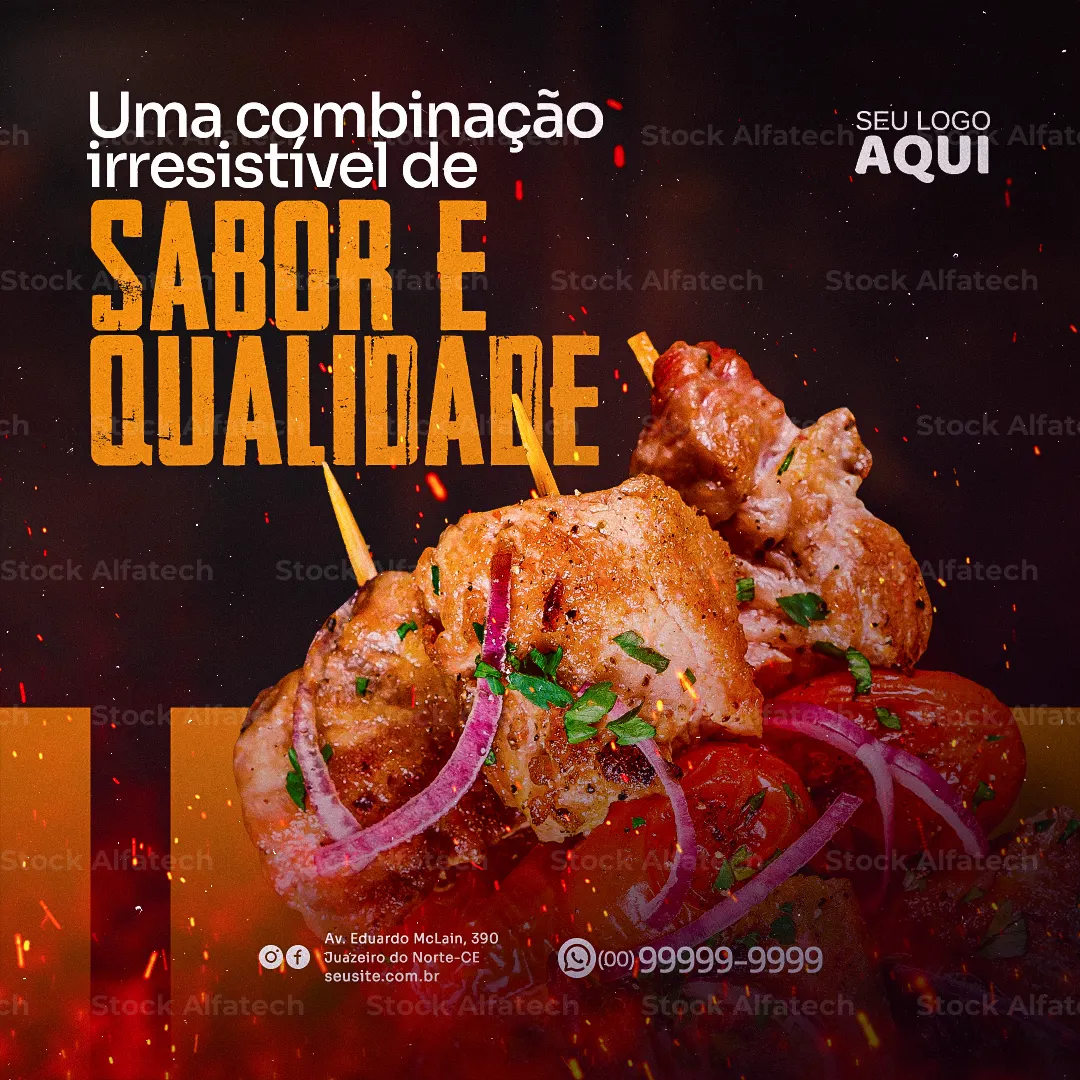Combo de espetinhos variados — Psd flyer 100% editável